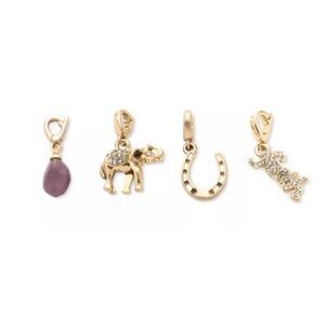 lonna & lilly Gold-tone 4 Piece Set Pave & Stone Mixed Charms Elephant NWT
